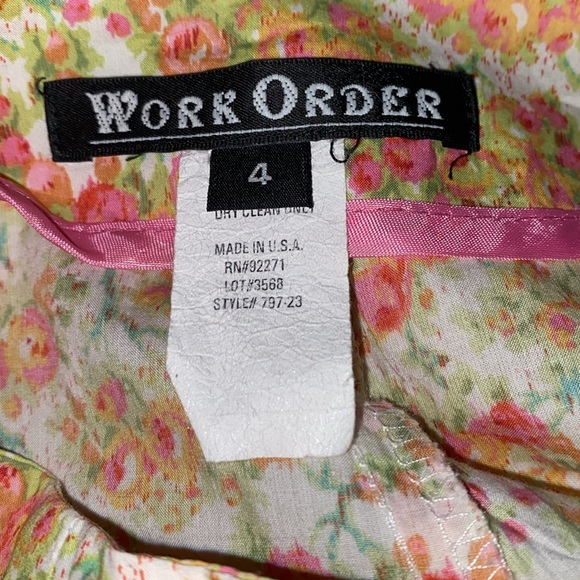 FLORAL WORK ORDER ANKLE/CROP PANTS ZIP FRONT SZ 4 PINK/GREEN/CREAM - Picture 10 of 12